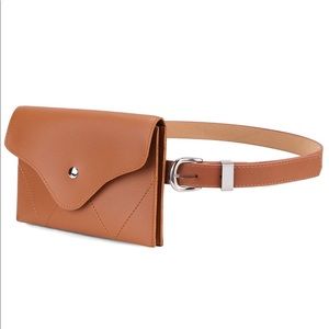 JASGOOD brown multi-use leather belt bag